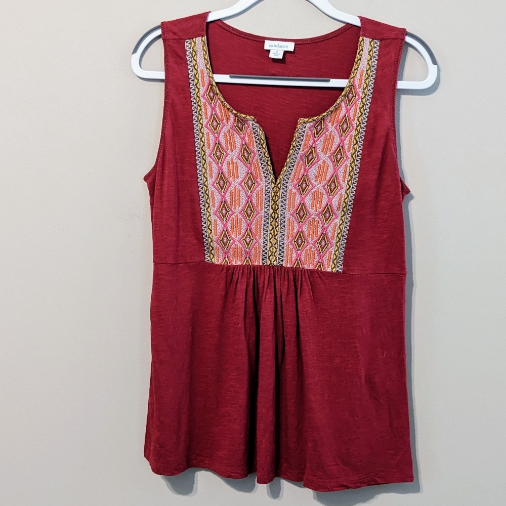 Sundance Boho Embroidered Top Size Small